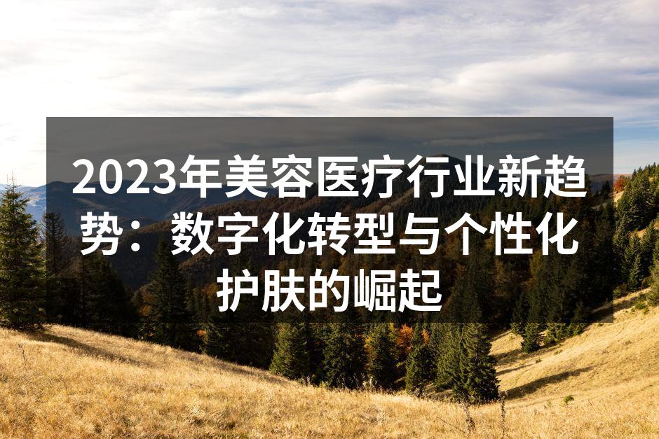 2023年美容医疗行业新趋势：数字化转型